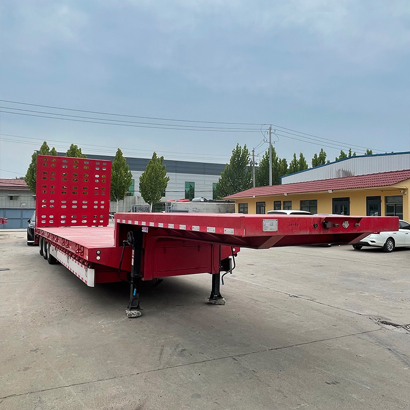 Semi-remolque de plataforma baja de 3 ejes y 80 toneladas