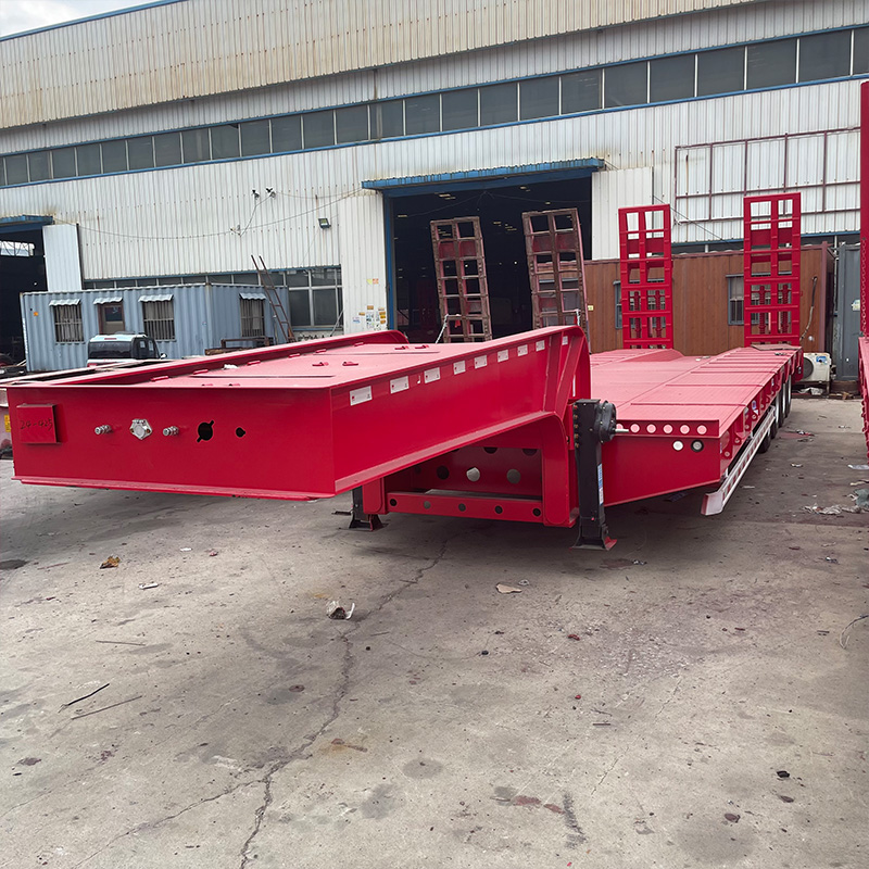 Remolque de plataforma baja pesada de 4 ejes y 100 toneladas