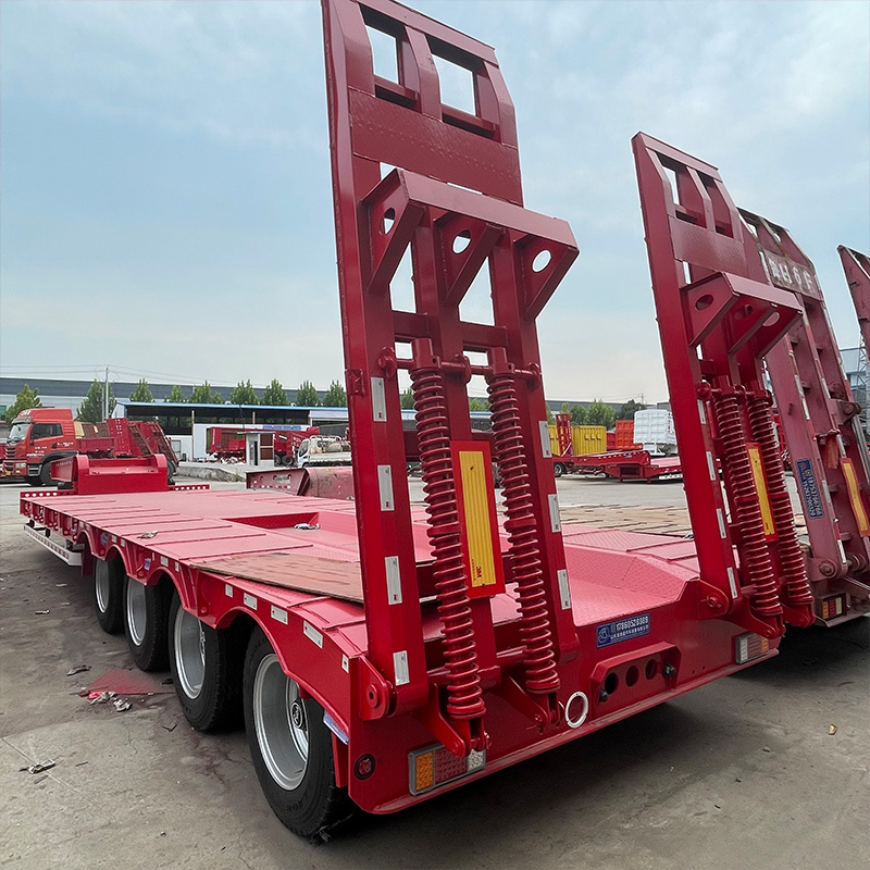 Remolque de plataforma baja pesada de 4 ejes y 100 toneladas