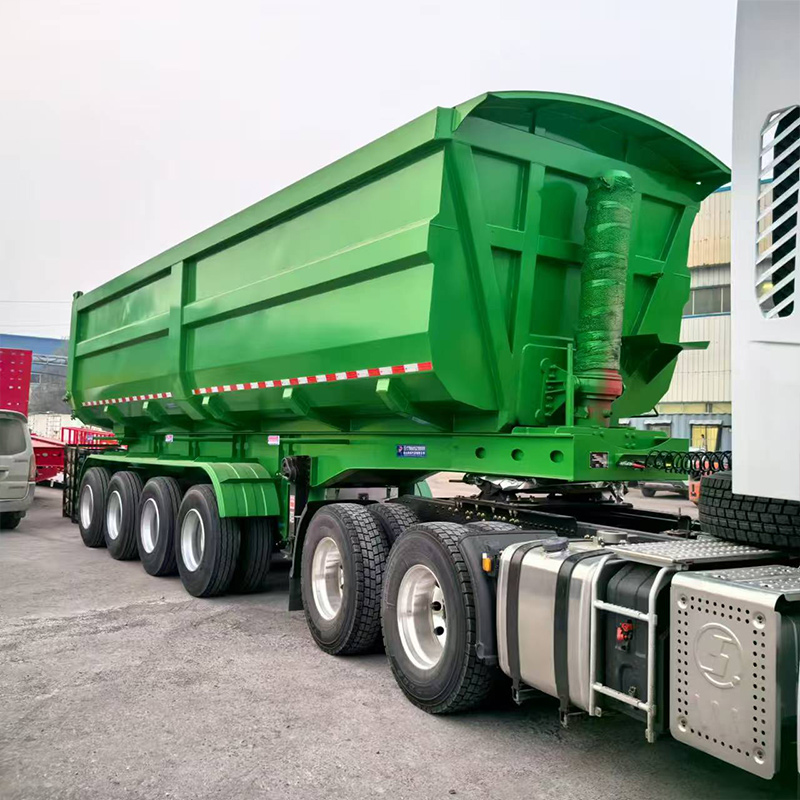 Remolque Volquete de 4 Ejes para 100 Toneladas de Carga Pesada