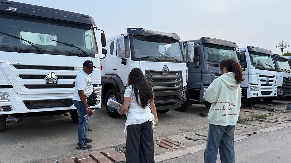 Visita de cliente de Guinea a la volqueta Howo 6x4