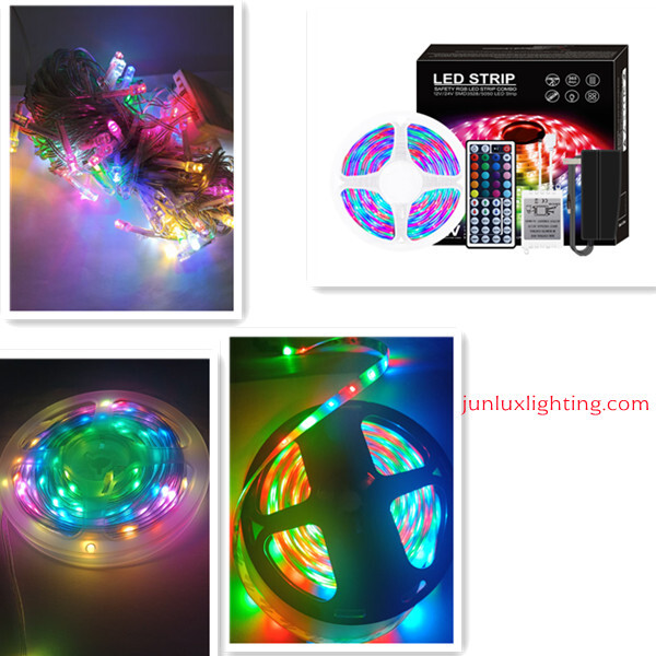 LED string strip light indoor holiday christmas colr/RGB lights plug/USB lights 