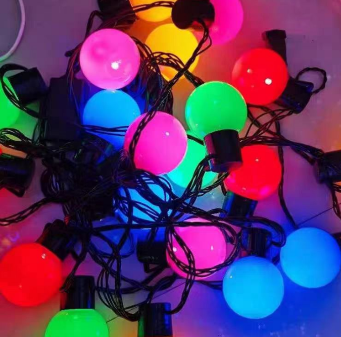 LED sting light indoor colorful round bulb lamp holiday lights 