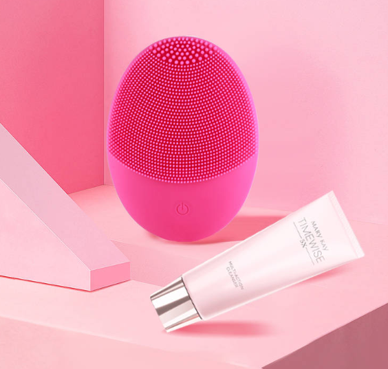 SAIN  Portable Rechargeable Waterproof Electric Deep Cleansing Silicone Facial Cleansing Brush