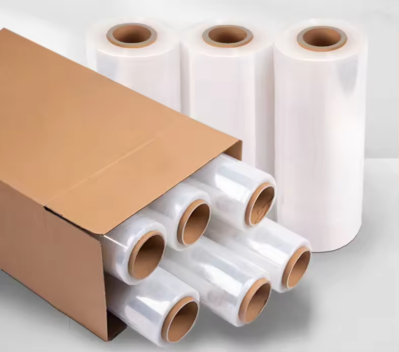 Transparent Plastic Manual Roll Hand Stretch Wrap Film 20 Micron Foil Stretch Transparent Filme Stretch 50cm