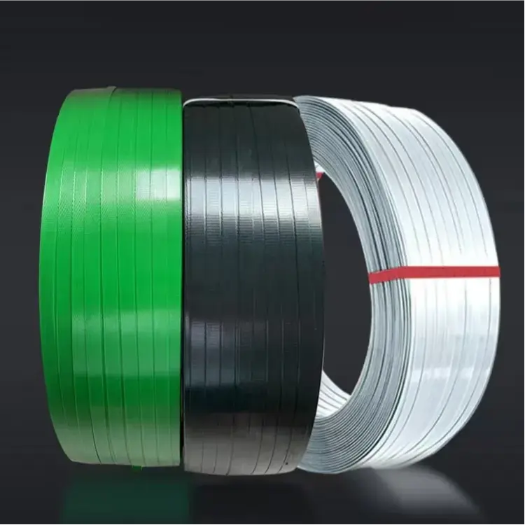 PET Strap Belt for Carton Packing Strapping Plastic High Quality Green Packaging Embossed Strap Band