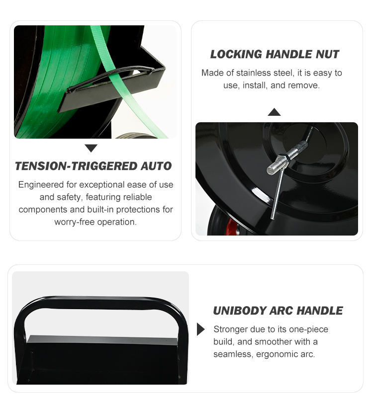 Multifunctional Durable Manual Steel Hand Strapping Tool High Strength Packing Banding Dispenser Cart for Strap Packing