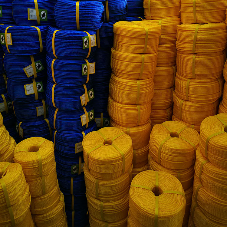 High Strength PE Twisted Braided Rope PP Polypropylene Packing Line Colorful Red Yellow Blue Hemp Style