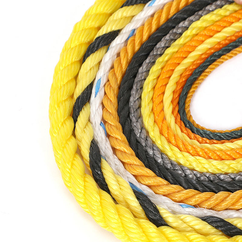 High Strength PE Twisted Braided Rope PP Polypropylene Packing Line Colorful Red Yellow Blue Hemp Style