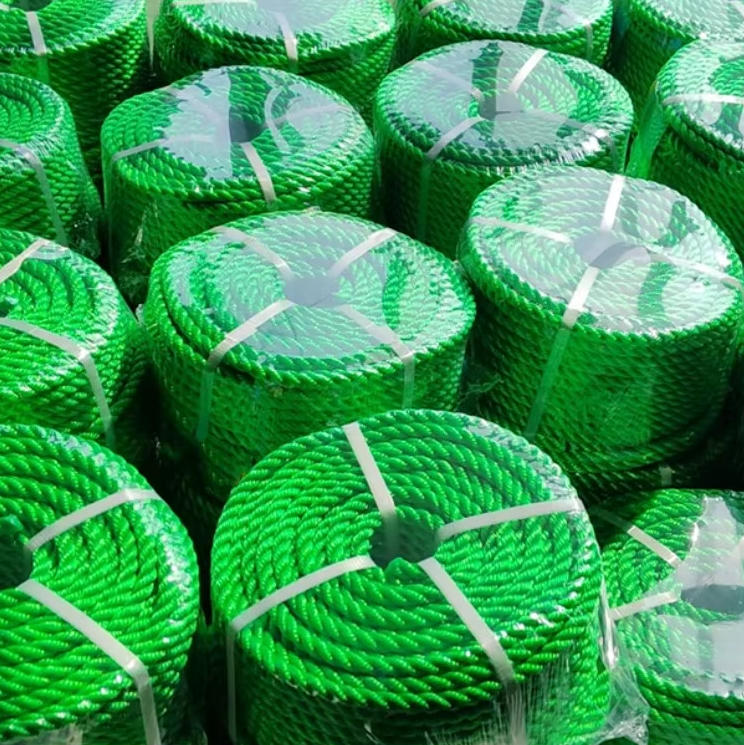 High Strength PE Twisted Braided Rope PP Polypropylene Packing Line Colorful Red Yellow Blue Hemp Style