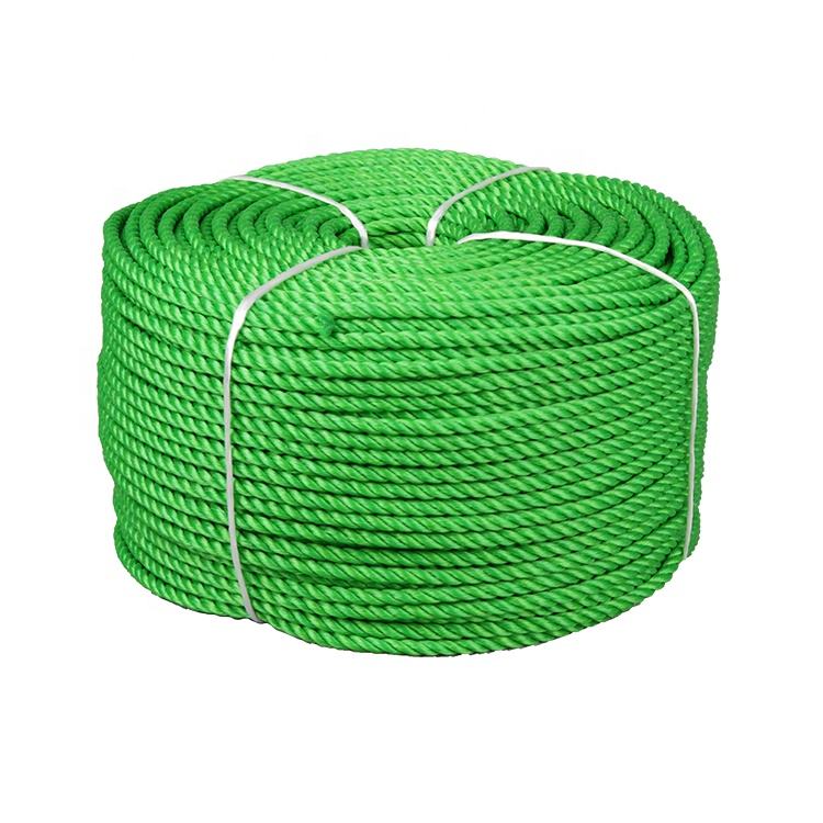 Virgin Material PE 3 Strand Twisted Polypropylene Monofilament Rope Durable Plastics Packaging PP Twisted Rope for Agriculture