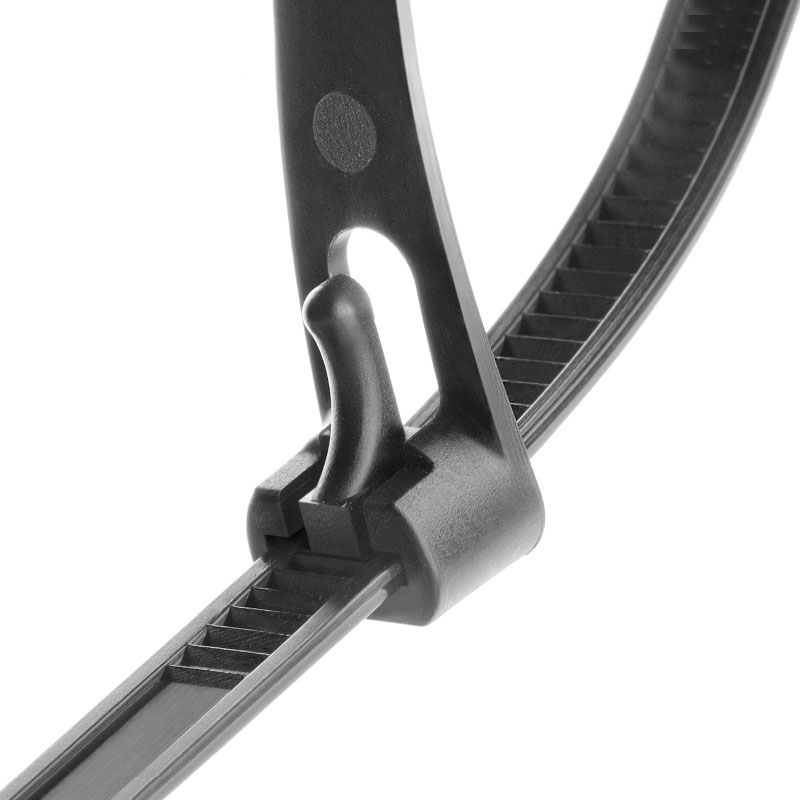 Adjustable Snap-Lock Nylon Cable Ties - Reusable Black, White, and Colorful Plastic Cable Ties with Retainer Clips Wholesale