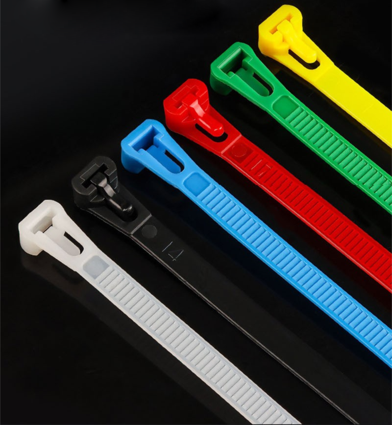 Adjustable Snap-Lock Nylon Cable Ties - Reusable Tie Straps Black/White/Colorful Plastic Buckle Fasteners Manufacturer