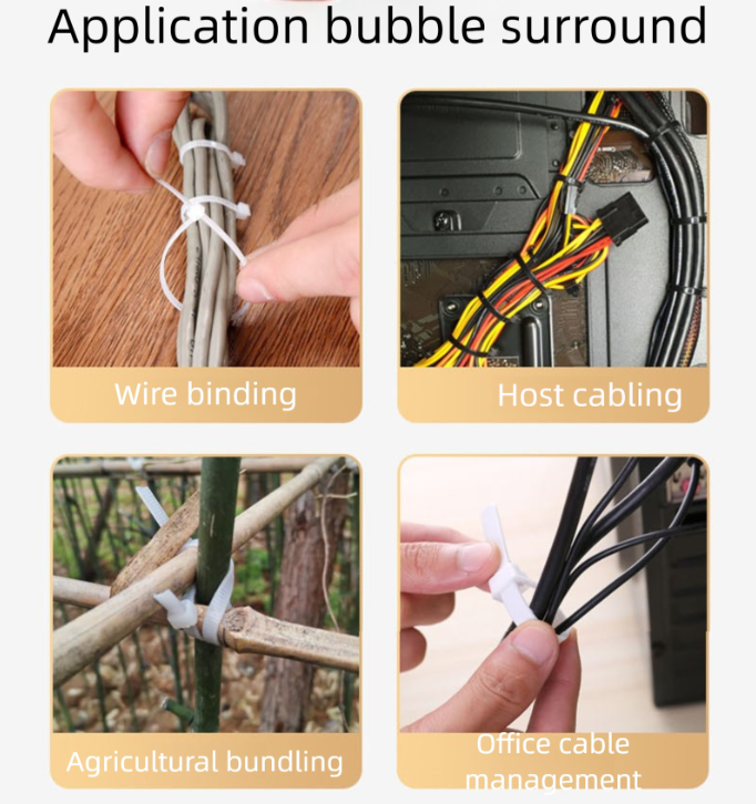 Adjustable Snap-Lock Nylon Cable Ties - Reusable Tie Straps Black/White/Colorful Plastic Buckle Fasteners Manufacturer