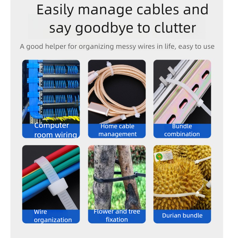 Colored Cable Ties Red, Green, Yellow, Blue Snap-Lock Tension Rope Bundling Straps Plastic Self-Locking Nylon Cable Ties