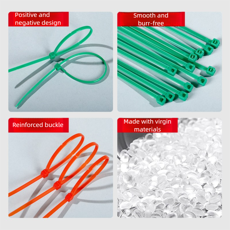 Colored Cable Ties Red, Green, Yellow, Blue Snap-Lock Tension Rope Bundling Straps Plastic Self-Locking Nylon Cable Ties