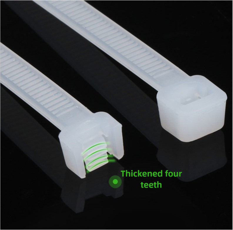 Self-locking nylon cable ties White, black, and colored plastic cable ties Snap-lock cable ties
