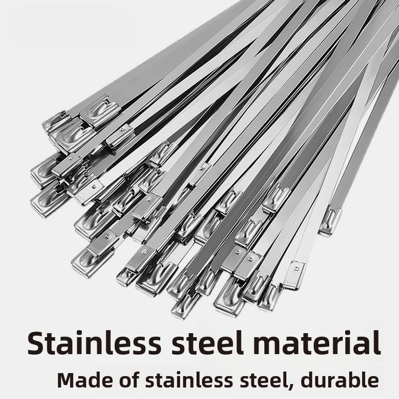 304 Stainless Steel Cable Ties with Self-Locking Mechanism Metal Cable Straps for Wire Trays Corrosion-Resistant Cable Bundling and Management Marine-Grade Anti-Corrosion Protection