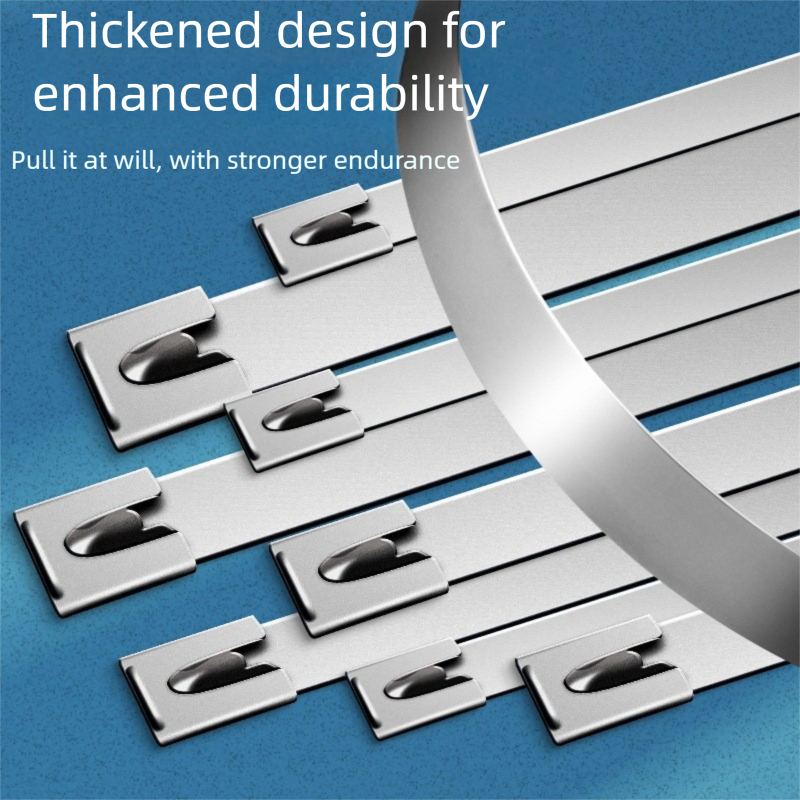  304 Stainless Steel Cable Ties with Self-Locking Mechanism Metal Cable Straps for Wire Trays Corrosion-Resistant Cable Bundling and Management Marine-Grade Anti-Corrosion Protection