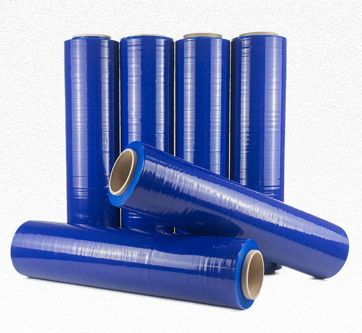 Blue Stretch Wrap PE Stretch Film Packaging Film Moving Wrap Industrial Preservation Film Packaging Film Wrapping Film Plastic Film Manufacturer
