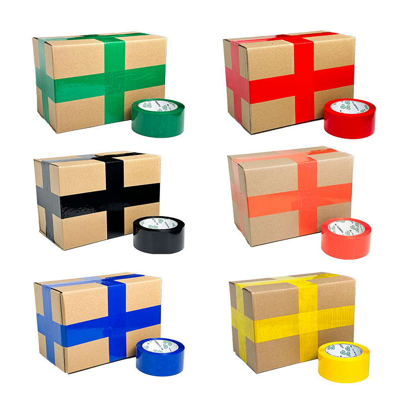 Colorful Sealing Tape Red, Yellow, Blue, Green, White, Coffee Brown Wide Adhesive Tape Packaging Tape Express Sealing Tape Adhesive Tape Strips