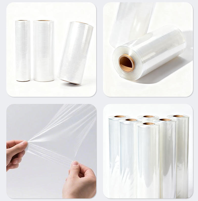 Stretch Wrap Plastic Film Food Wrap Packaging Film Industrial PE Stretch Film Protective Film Large Rolls