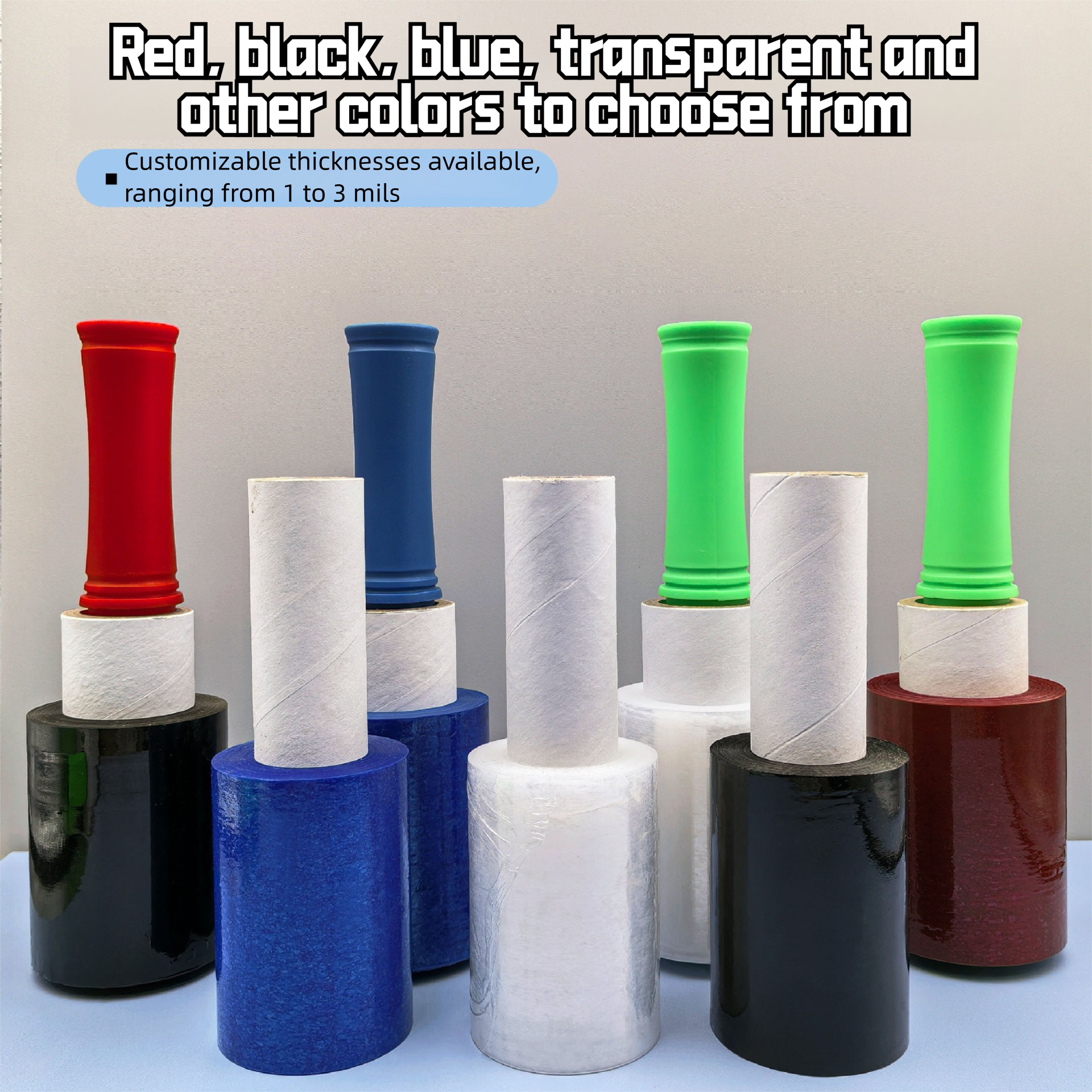 Custom Clear Stretch Wrap for Handle-Equipped Moving Suitcases and Bundled Luggage