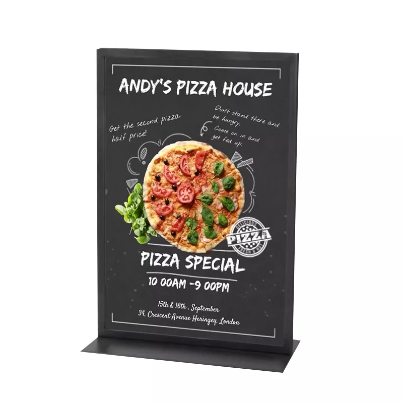 High-End Desktop Display Advertising Stand For Coffee Shops With Insertable Cards