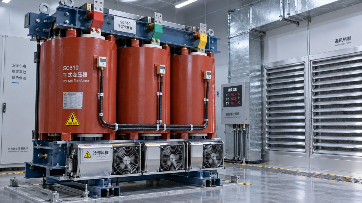 When should the cooling fans on an SCB10 dry-type transformer run? Когда должны работать вентиляторы охлаждения сухого трансформатора SCB10?