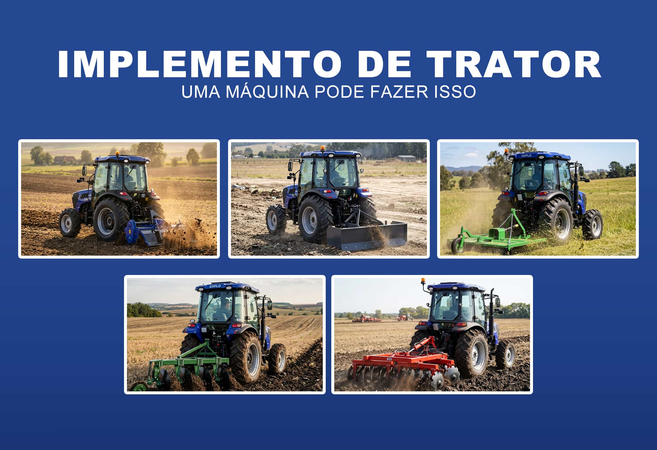 Os 5 principais implementos agrícolas de preferência para tratores OXPLO