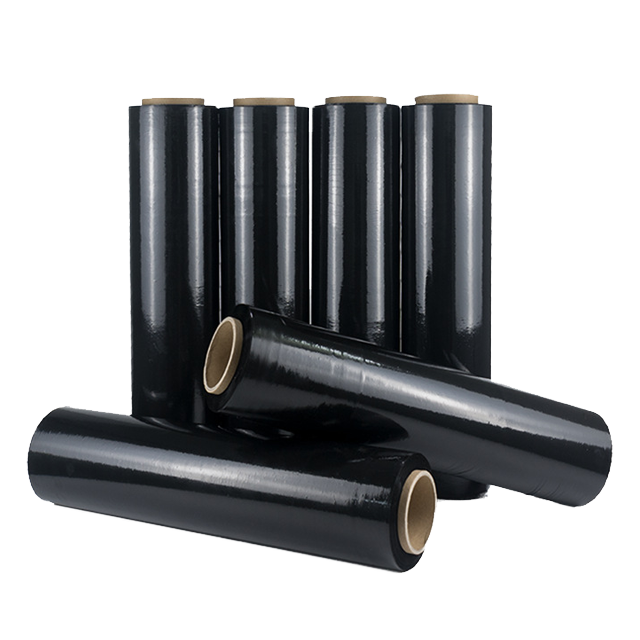 Personalizar film estirable negro para embalaje Film estirable para palés Proveedor de film estirable Rollos de film estirable Lldpe