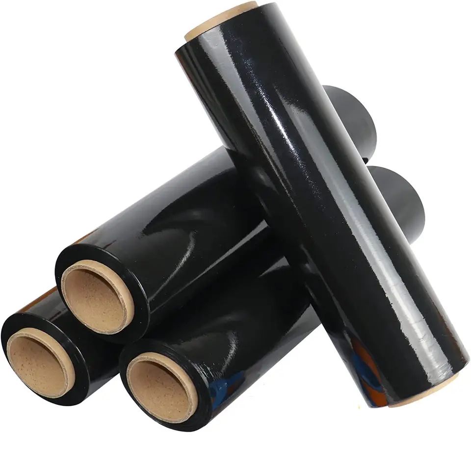 Personalizar film estirable negro para embalaje Film estirable para palés Proveedor de film estirable Rollos de film estirable Lldpe