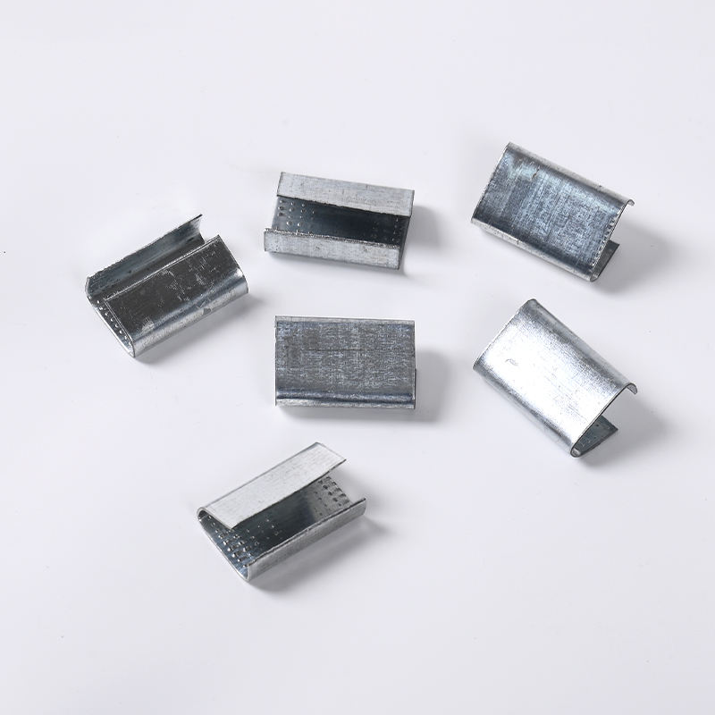 Hebilla de embalaje con clip metálico semiabierto de 16 mm para flejes de PET