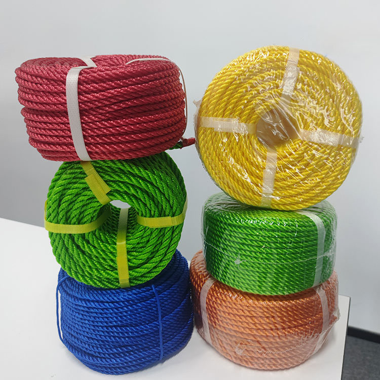 Cuerda monofilamento de polipropileno trenzado de 3 hilos de material virgen PE. Cuerda trenzada de plástico duradero para embalaje agrícola.