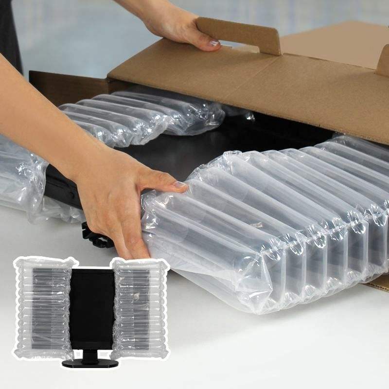 Envoltura flexible fácil de usar, alternativa al plástico de burbujas, película acolchada con columnas de aire, rollo de embalaje para el envío de artículos frágiles.