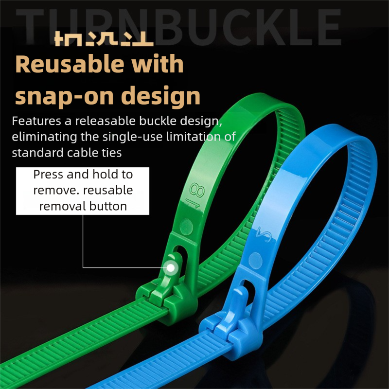 Corbatas de Nylon Ajustables con Cierre de Seguridad - Fabricante de Hebillas de Plástico Reutilizables en Negro/Blanco/Colorido