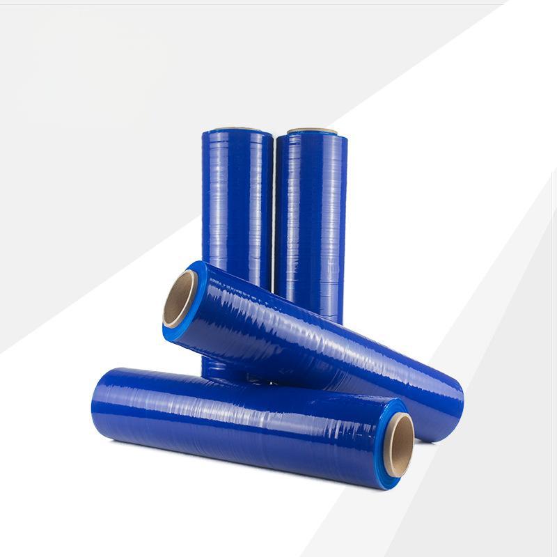 Película de envoltura estirable azul PE, película estirable para embalaje, película para mudanzas, película de conservación industrial, película para embalaje, película envolvente, fabricante de película plástica