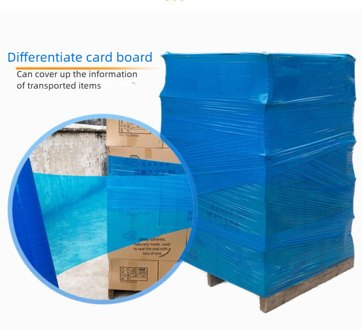 Película de envoltura estirable azul PE, película estirable para embalaje, película para mudanzas, película de conservación industrial, película para embalaje, película envolvente, fabricante de película plástica