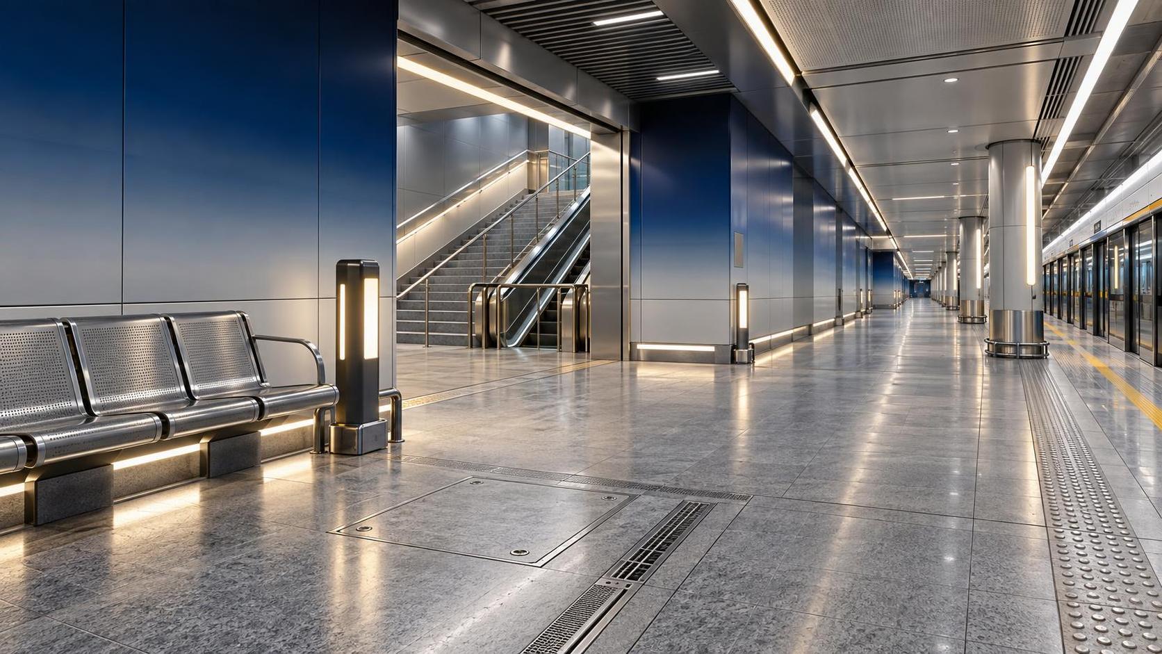 Iluminación de mobiliario urbano en estaciones de metro sin comprometer la seguridad