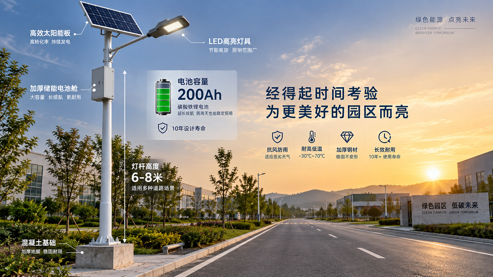 Cómo la capacidad de la batería y la altura del poste modifican el precio de las luminarias solares para calles