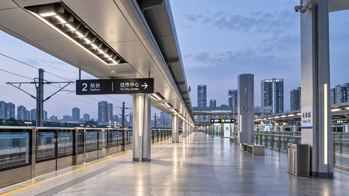 How to reduce glare from LED subway lighting on station platforms Cómo reducir el deslumbramiento de la iluminación LED del metro en los andenes