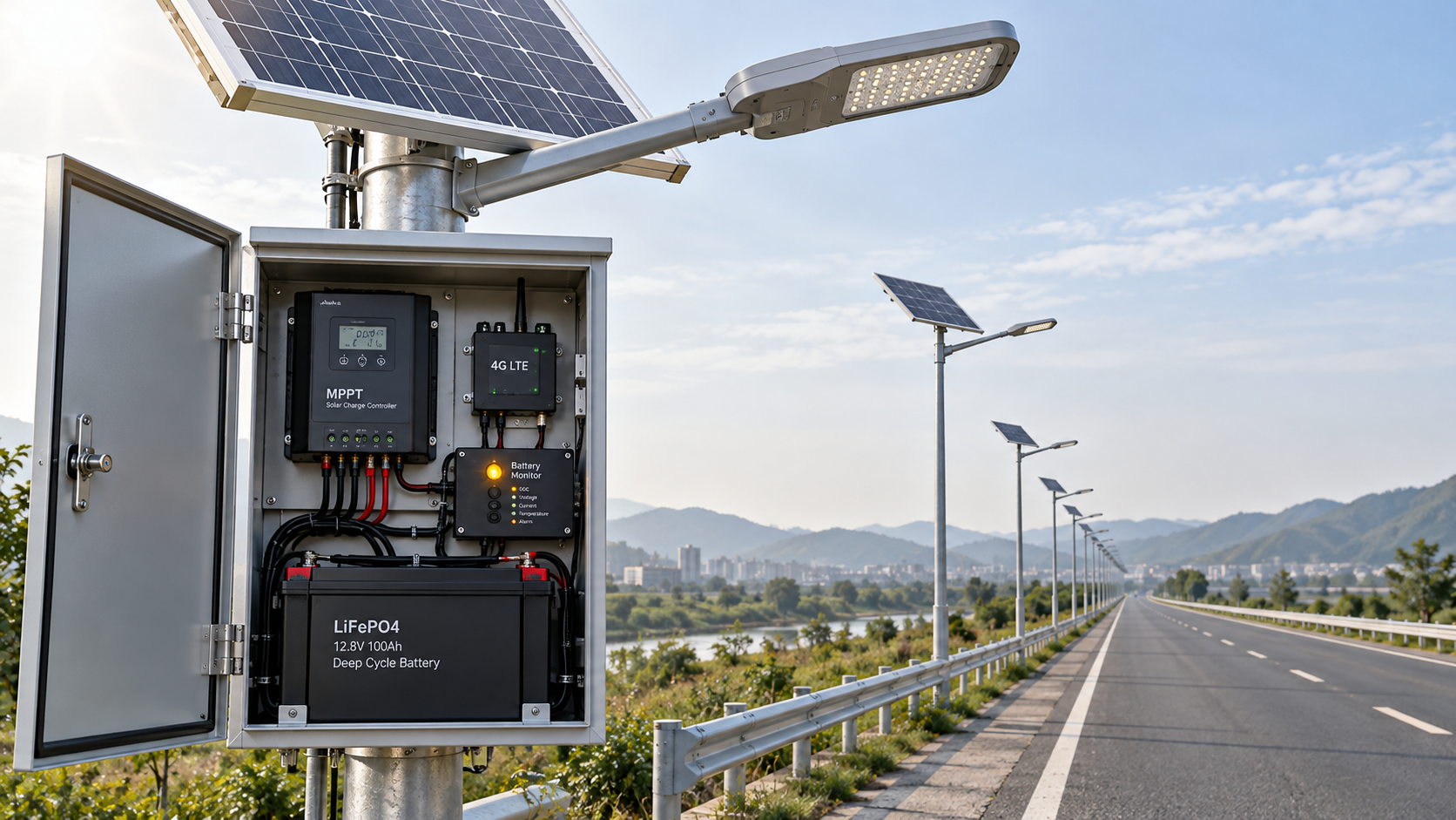 ¿Qué alertas de batería son importantes en el alumbrado público solar supervisado a distancia?