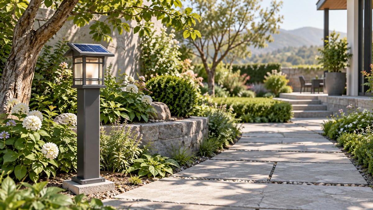 Dónde colocar una lámpara solar de jardín en un jardín parcialmente sombreado