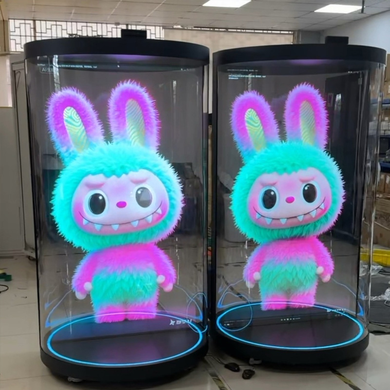AI Digital Human Cylindrical Holographic Interactive Booth