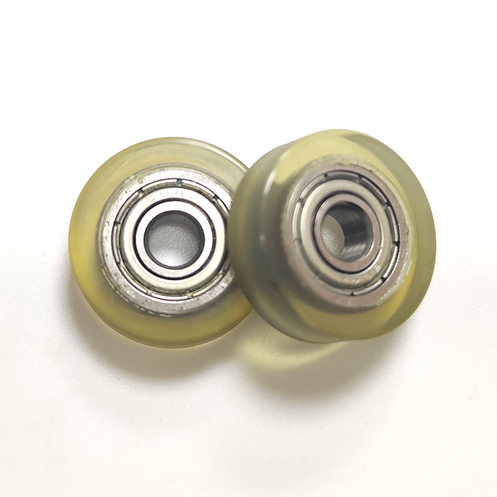 Customized Chrome Steel Deep Groove Ball Bearing PU Coated Roller Wheels Rubber Silicone Pulley Plastic Coating Conveyor Belt