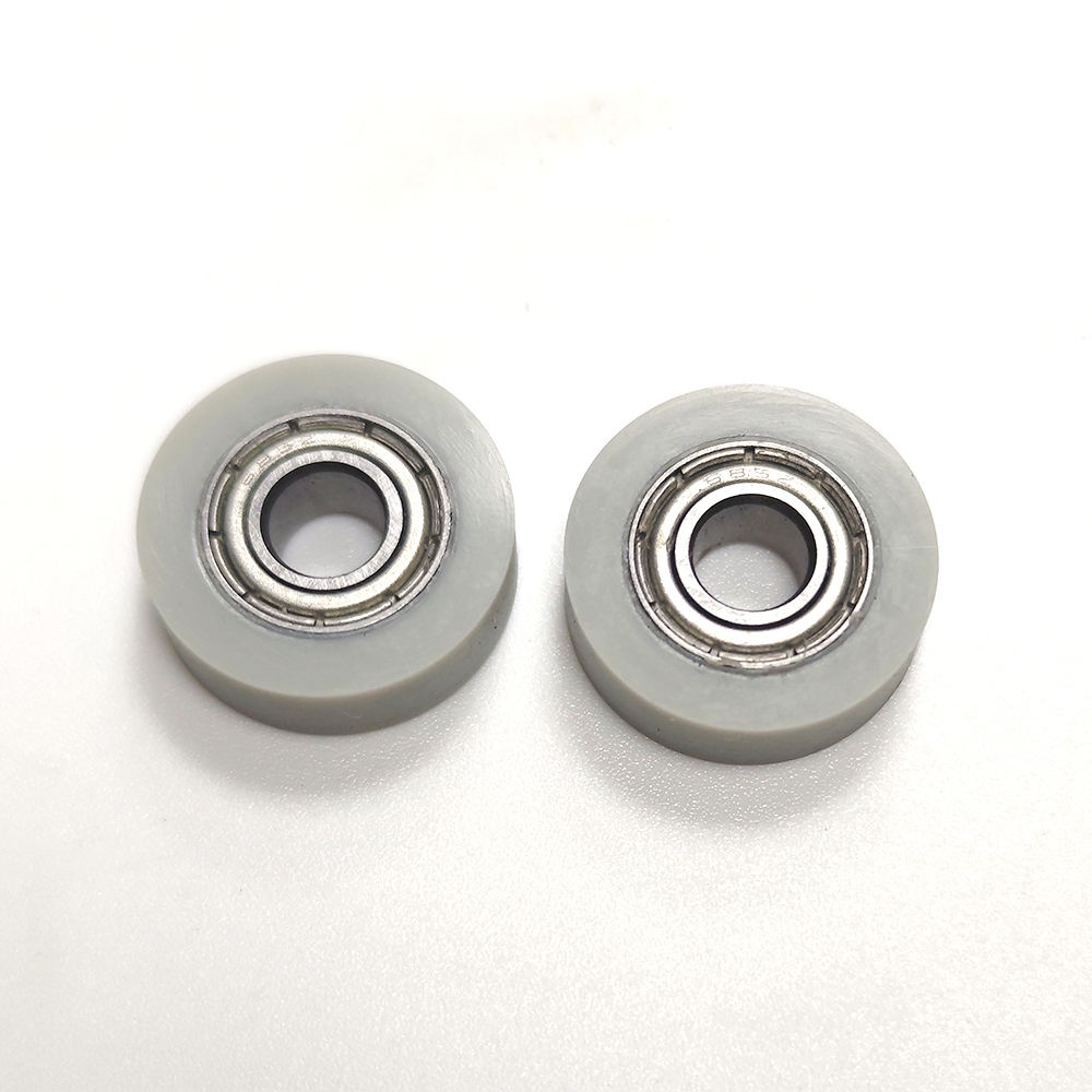 Customized Chrome Steel Deep Groove Ball Bearing PU Coated Roller Wheels Rubber Silicone Pulley Plastic Coating Conveyor Belt