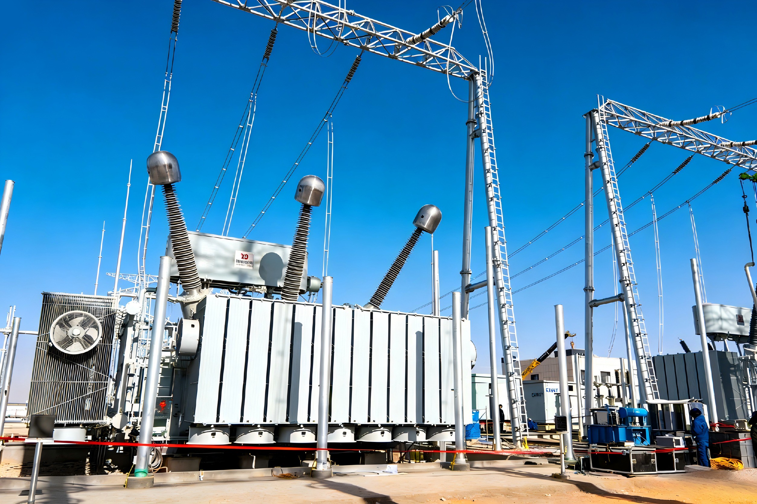 330kV Transformer Bushing in Operation at the Energy Storage Power Station of the Gansu Longyuan Linze Banqiao Beitan 500MW Photovoltaic Desert Control Project.
