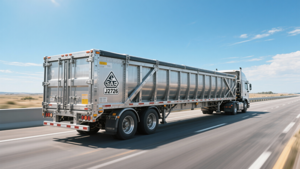 Which flatbed trailer supplier passed SAE J2726 testing for dynamic load distribution across 10,000+ km freight routes?