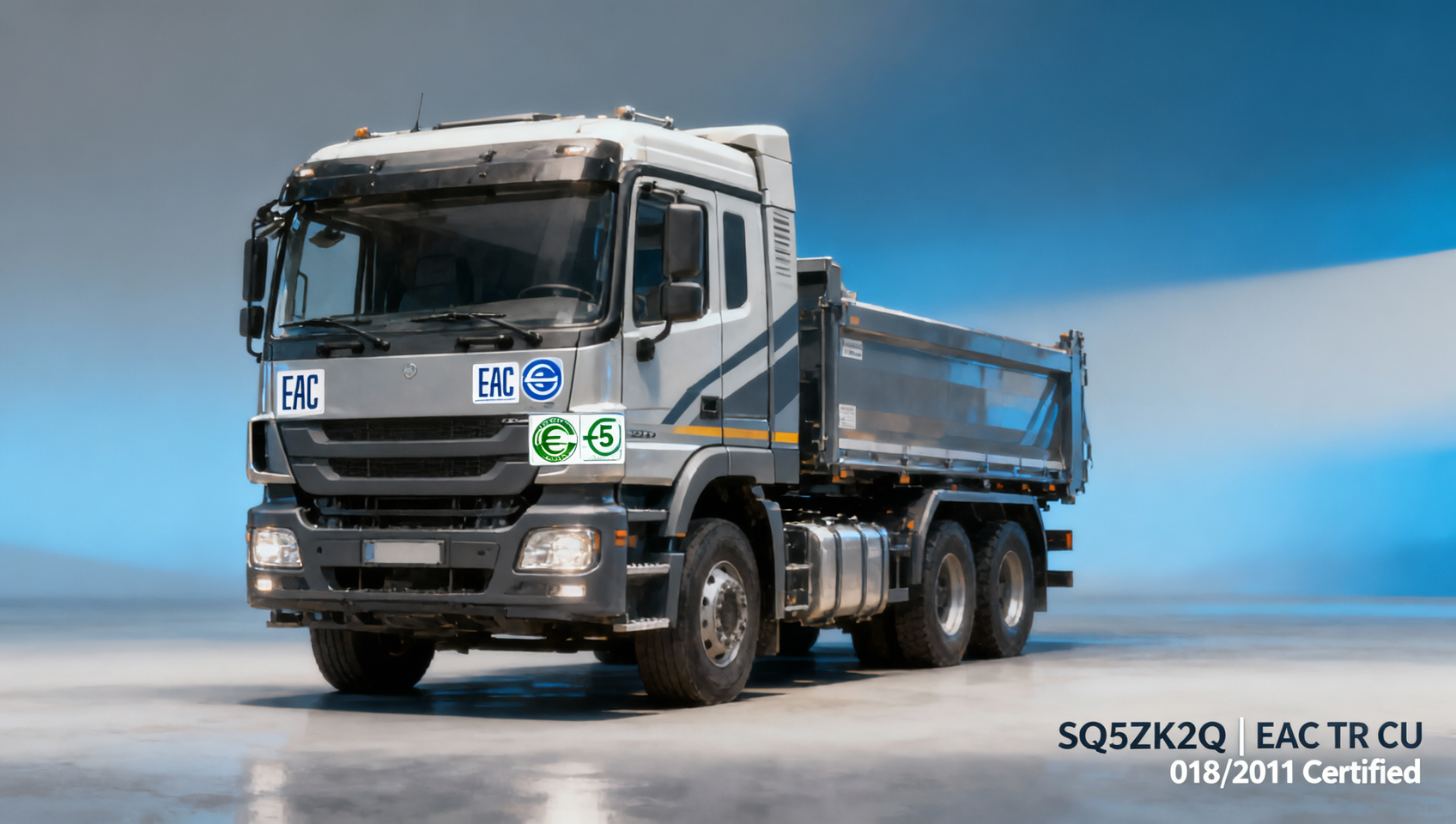 Which heavy duty trucks for sale in Russia comply with EAC TR CU 018/2011 and support local service networks?