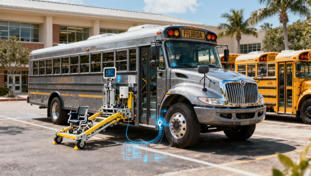 What makes a delivery truck supplier qualified for school transportation contracts in Florida — including driver training, telematics, and emergency response protocols